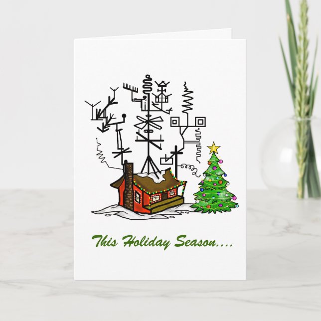 Pas de cabane comme maison Ham Radio Carte de Noël (Devant)