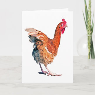Pas de carte d'anniversaire de poulet de printemps