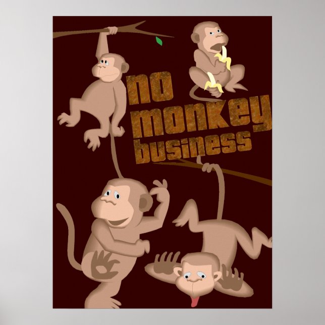 Pas de commerce de singes | Poster pour enfants (Devant)