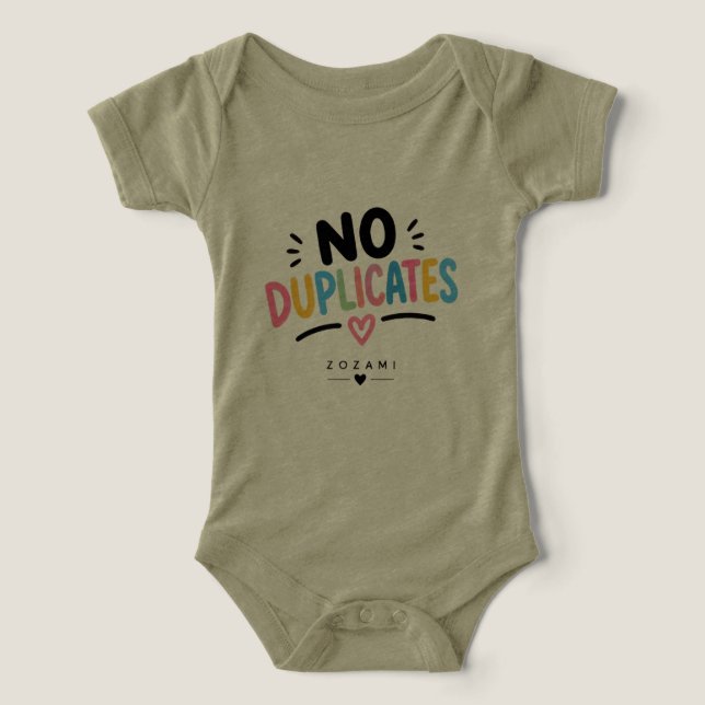 Pas de Doublons – Enfant Unique Design Drôle pour  (Design Recto)