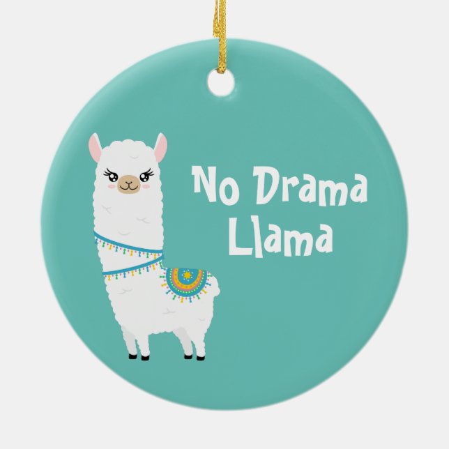 Pas de Drama Llama Ornement céramique (Dos)