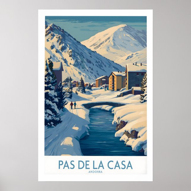 Pas de la Casa Andorra Impression d'art Village d' (Devant)
