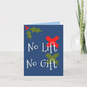 Pas de levée, pas de cadeau Carte de Noël humour G