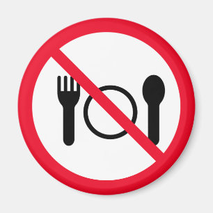 Pas de manger   Panneau Cercle rouge   Magnet