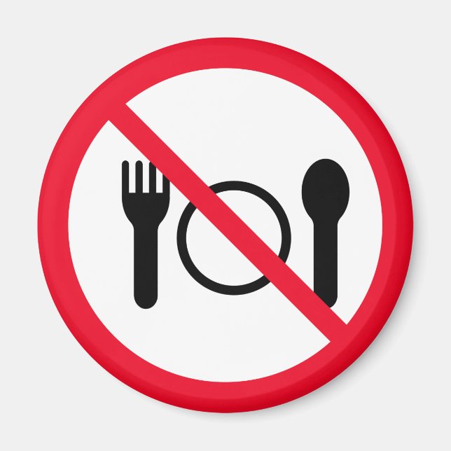 Pas de manger | Panneau Cercle rouge | Magnet (Devant)