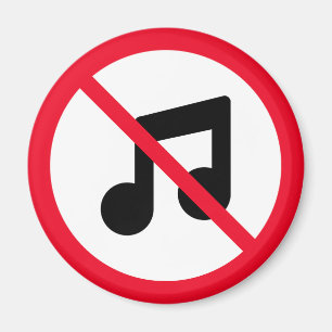 Pas de musique   Panneau Cercle rouge   Magnet