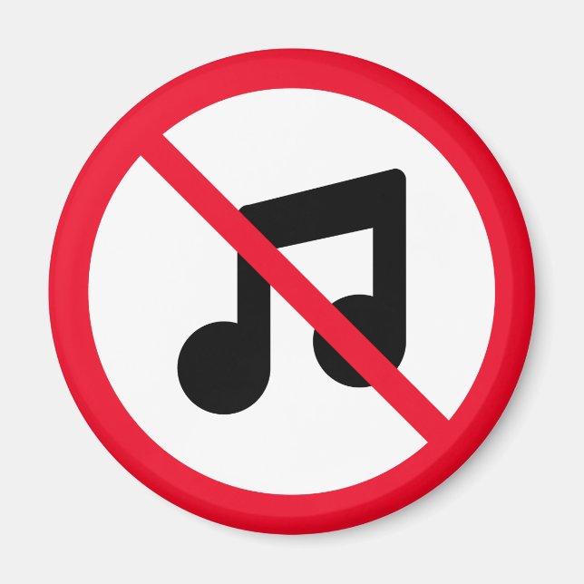 Pas de musique | Panneau Cercle rouge | Magnet (Devant)