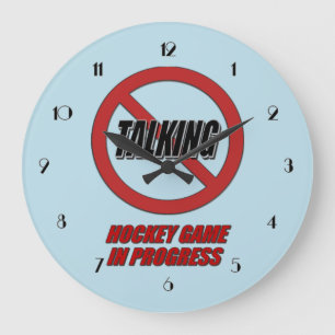 Pas De Parler De Hockey Jeu En Cours Horloge Mural