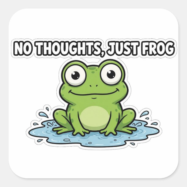 Pas de pensées, juste une grenouille — Autocollant (Devant)