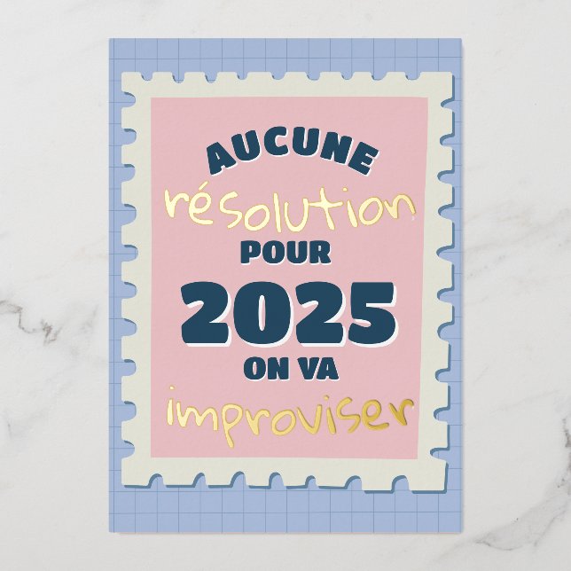 Pas de résolution cette année Carte de vacances en (Devant)