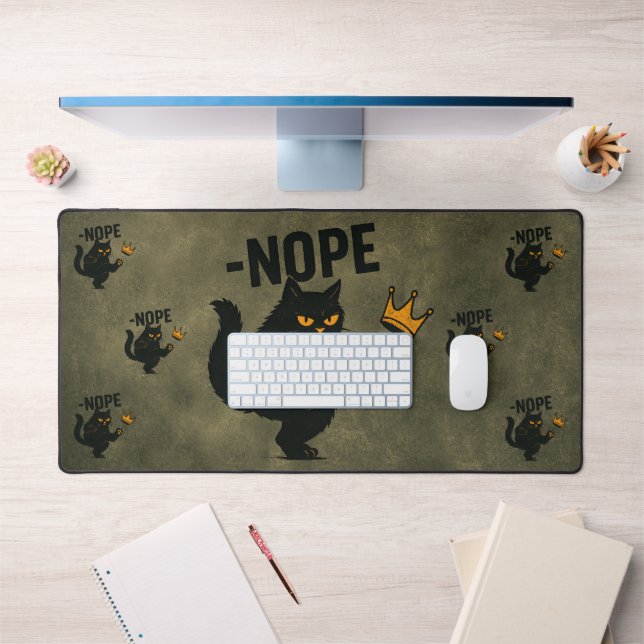 Pas De Rois En Amérique Chat Noir Drôle Kicking Cr (Bureau 1)