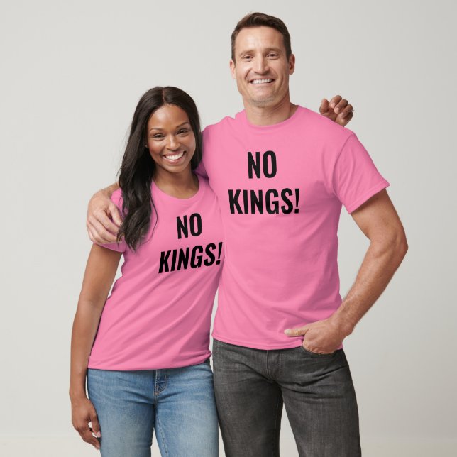 Pas de rois protestation T-shirt rose (Unisexe)