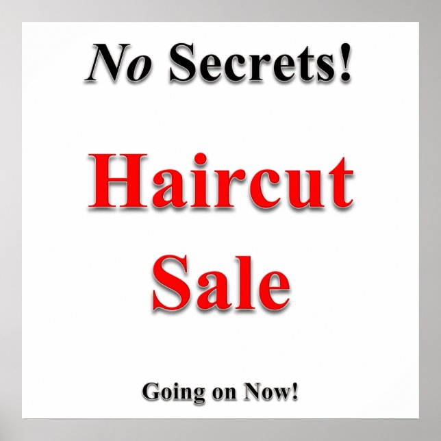 Pas de secret Haircut Vente Poster Matte (Devant)