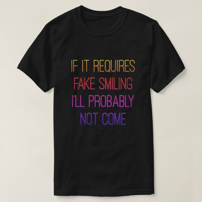Pas de T-shirt au faux sourire (Design devant)