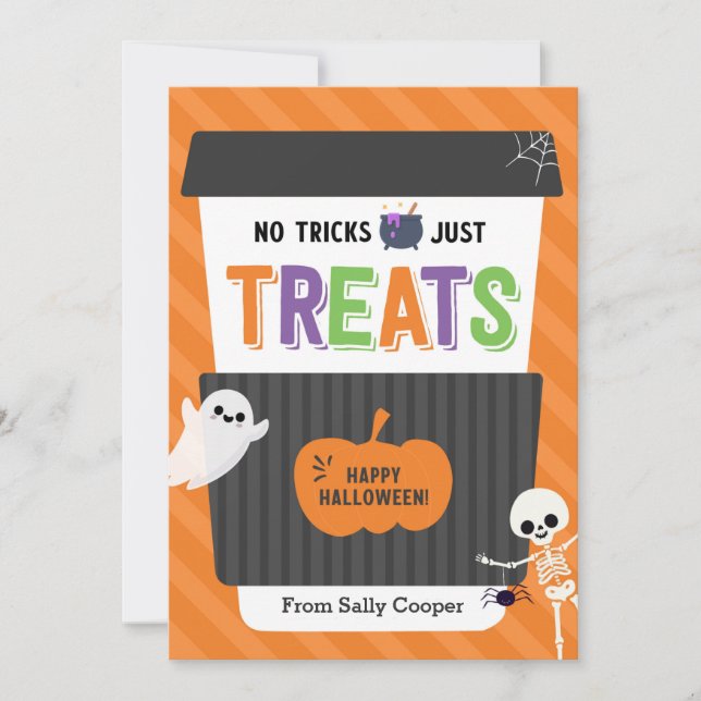 Pas de Tricks Halloween Coffee Titulaire de carte  (Devant)