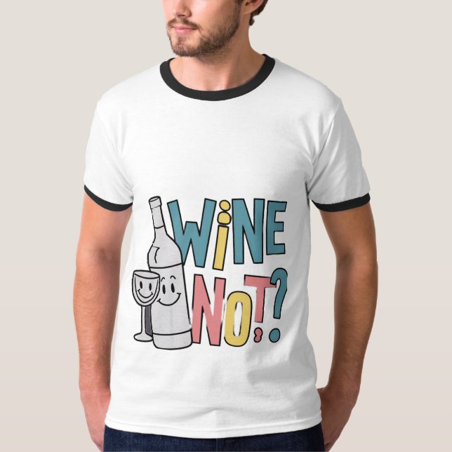 Pas de vin ? T-shirt Ringer 🍷 👕 (Devant)