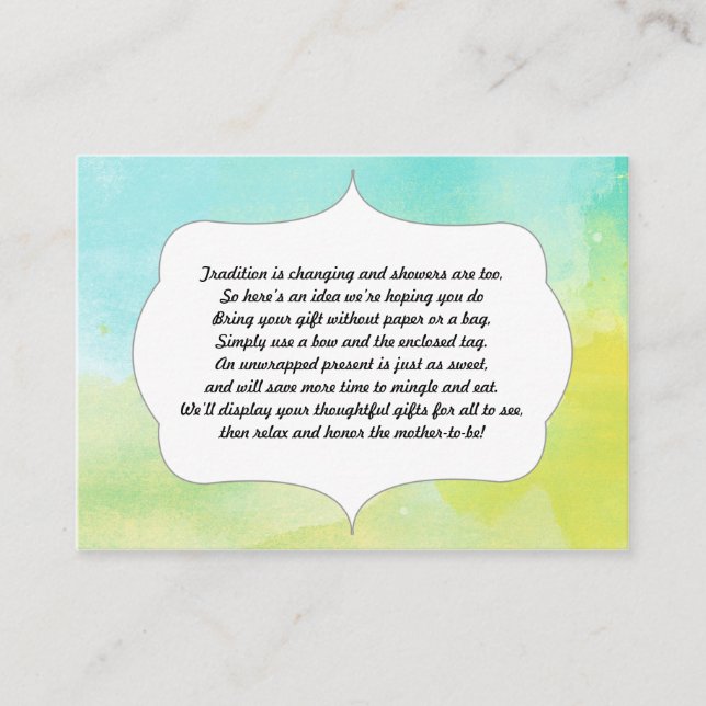 Pas d'encart carte d'eau couleur bleu vert (Devant)