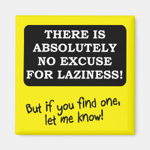 Pas D'Excuse Pour La Laziness Funky Fridge Magnet