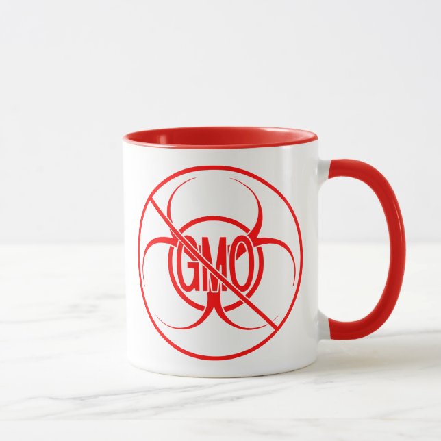 Pas d'OGM Café Mug Biodanger Avertissement OGM Cou (Droite)
