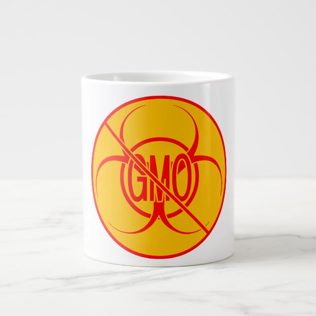 Pas d'OGM Jumbo Mug Biodanger Avertissement Coupes (Devant)