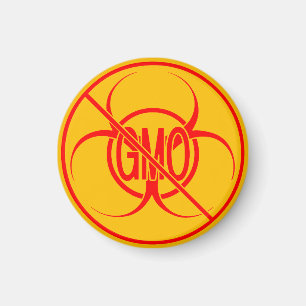 Pas d'OGM Magnets Biodanger Pas d'OGM Frigo Magnet