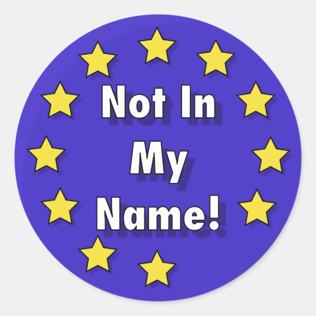 "Pas en mon nom !" Stickers anti-Brexit ronds (Devant)