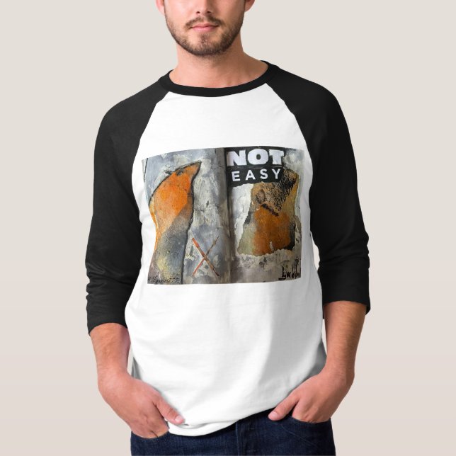 Pas facile sur Baseball tshirt manches longues (Devant)