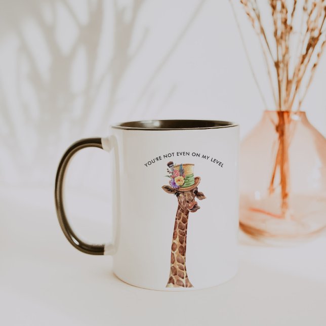 Pas Même À Mon Niveau | Mug À Café Drôle De Girafe (Créateur téléchargé)