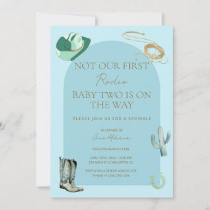 Pas notre premier Rodéo Baby Sprinkle Invitation