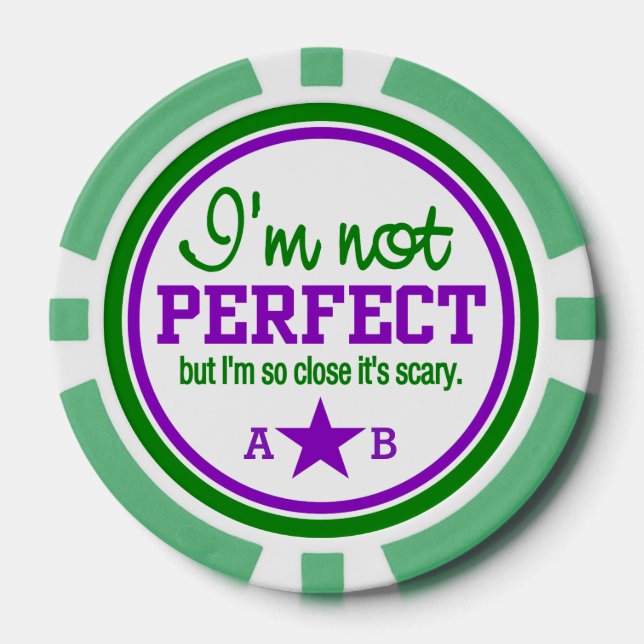 Pas parfait jetons de poker monogramme personnalis (Recto)