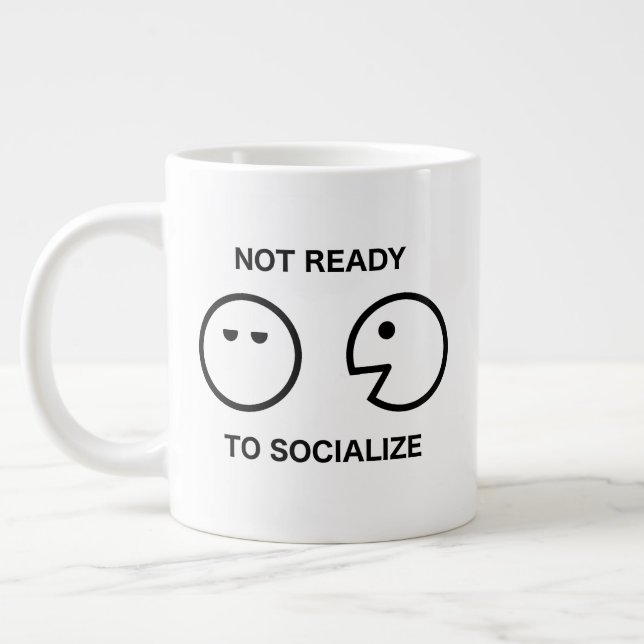 Pas prêt à socialiser la Mug 20oz (Gauche)