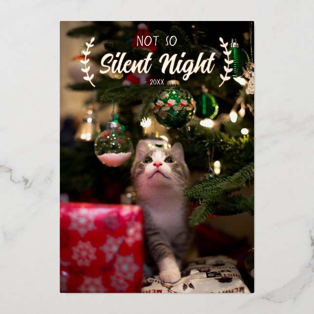 Pas si Silencieux Night Pet Photo Foil Carte de va (Recto)