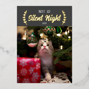 Pas si Silencieux Night Pet Photo Foil Carte de va