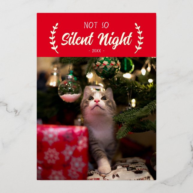 Pas si Silencieux Night Pet Photo Foil Carte de va (Recto)