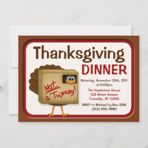 Pas une Turquie Thanksgiving Diner Invitations