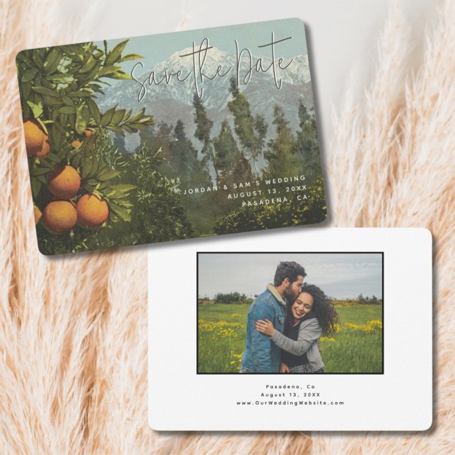 Pasadena Carte Postale Vintage Enregistrer la date (Pasadena vintage wedding postcard save the date)