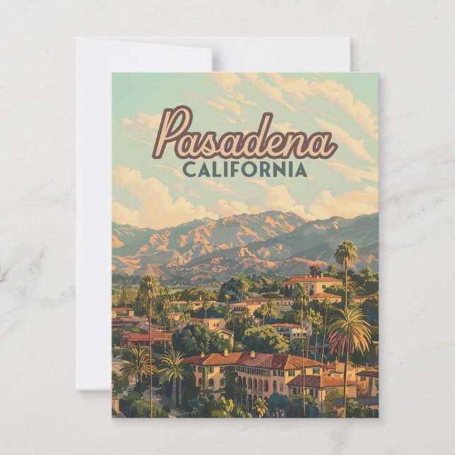 Pasadena Los Angeles California Mountains Card (Devant)