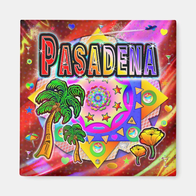 Pasadena Tropical Friends Magnet (Devant)