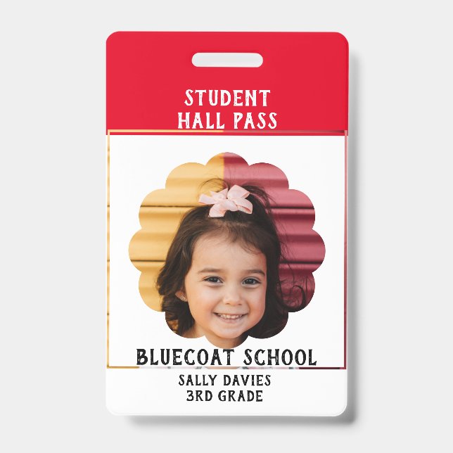 pass école de toilette scolaire Badge (Face)