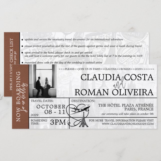 Pass Mariage Paris Brown (Devant / Derrière)