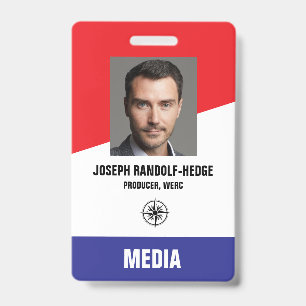 PASS MÉDIA - Photo D.I. Badge rouge/bleu