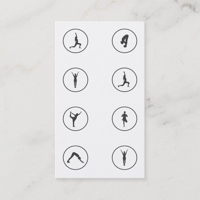 Passage de classe du carte de visite 8 de yoga (Devant)