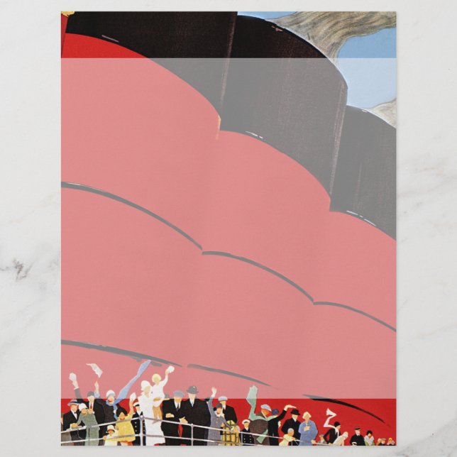 Passagers de bateaux de croisière vintages saluant (Devant)