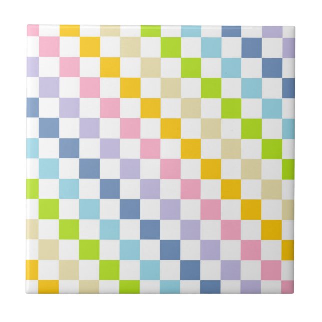 Passé arc-en-ciel à carreaux pastel (Devant)