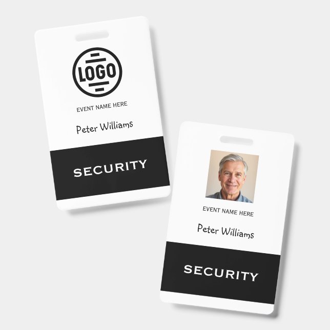 Passe de badge photo de sécurité d'événement (Avant & arrière)