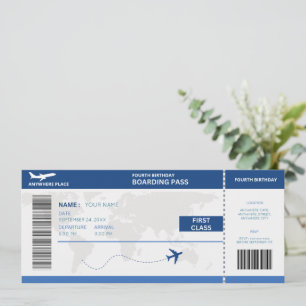Passeport amusant, carte d'embarquement pour le 4e