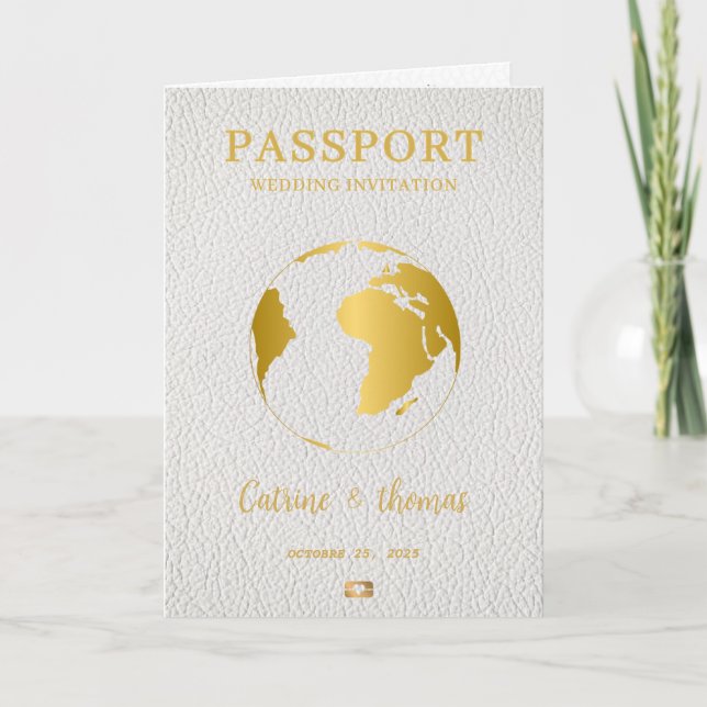 Passeport Carte du Monde Moderne Destination Or (Devant)