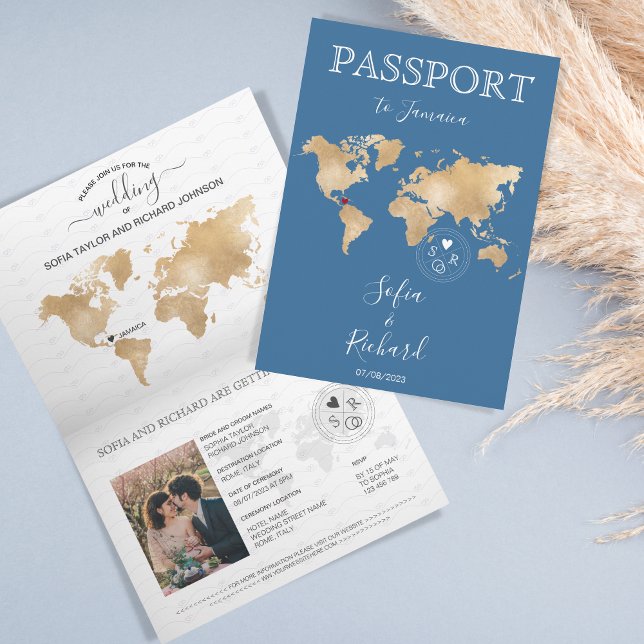 Passeport de destination de mariage Carte du monde (Créateur téléchargé)