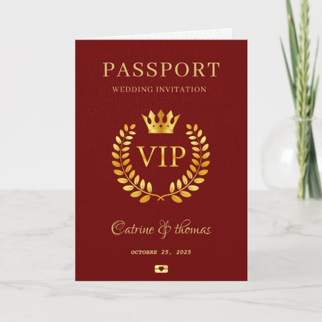 Passeport de destination de mariage rouge carte du (Devant)