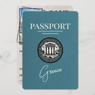 Passeport de Grèce turquoise Enregistrer la carte